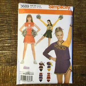 Simplicity Sewing Pattern 3689 Cheer Cheerleader Outfit Team Spirit 4-10 UNCUT